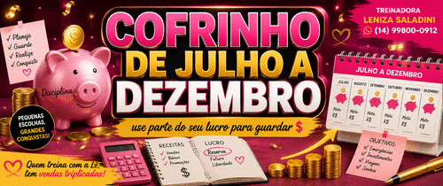 Finanças: - criando um cofrinho de julho a dezembro - CBT - 21/07 - 14h30