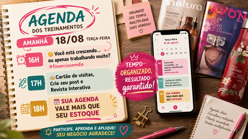 📅 *18h SUA AGENDA VALE - MAIS QUE SEU ESTOQUE* - CBT - 18/08 - 18h00