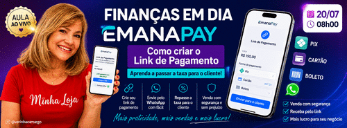 #financasemdia Emanapay, como criar link de pagamento 💰 - Aprendendo a passar a taxa para o cliente - CBT - 20/07 - 08h00