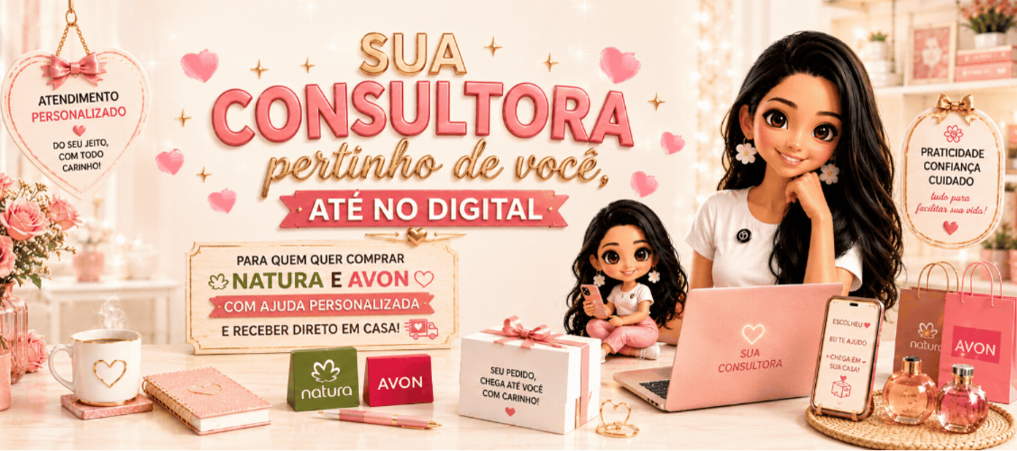 Sua consultora pertinho de você, até no digital - Para quem quer comprar Natura e Avon com ajuda personalizada e receber direto em casa - CBT - 01/06 - 15h20
