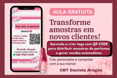 #movimentoperfumado2023Aprenda a criar tags lindas com QR Code, - pra entregar junto das suas amostras e direcionar o cliente direto pra sua loja! - CBT - 06/12 - 16h30