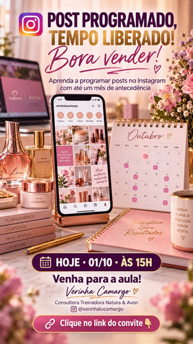 Post programado, tempo liberado: bora vender! - Como programar posts no Instagram com até um mês de antecedência. - CBT - 01/10 - 15h00