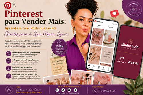 Pinterest para Vender Mais - Aprenda a Criar Posts que Levam Clientes para a Sua Minha Loja - CBT - 13/08 - 08h30