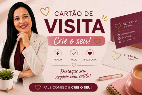 CARTÃO DE VISITA : Minha consultoria - Seja uma consultora de sucesso tenha seu próprio cartão personalizado para alavancar suas vendas - CBT - 19/06 - 07h45