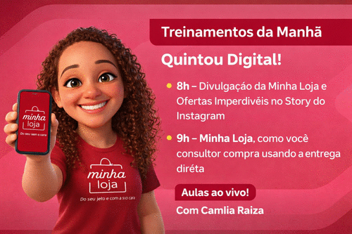 MINHA LOJA - DIVULGAÇÃO DO LINK E DAS PROMOÇÕES INSTAGRAM - CBT - 09/04 - 08h00